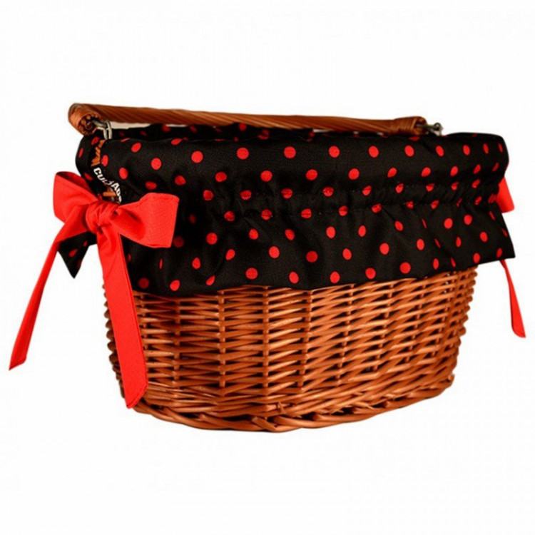 Vložka do košíka čierna s červenými bodkami